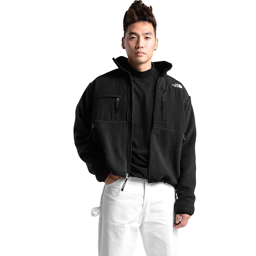 The North Face Fleece Jacket Mens Australia - The North Face ’95 Retro Denali Black Snow (YSB-132506